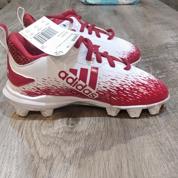 Adidas Youth Afterburner V Baseball Cleats Red/White - Picture 4 of 7